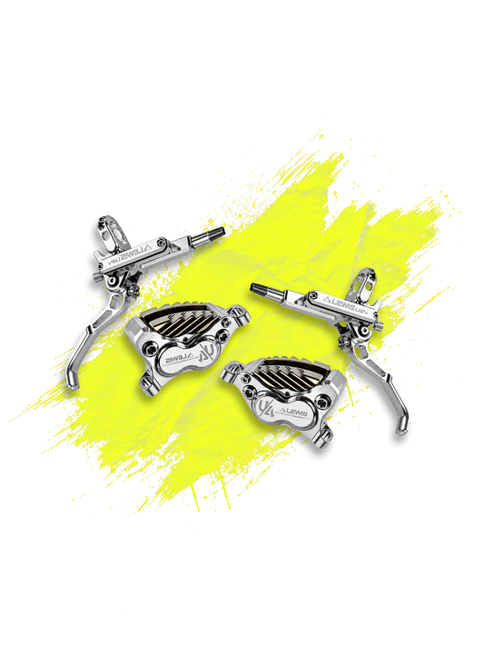 Lewis LHP-U4 Hydraulic Disc Brake Set – 4-Piston, Silver